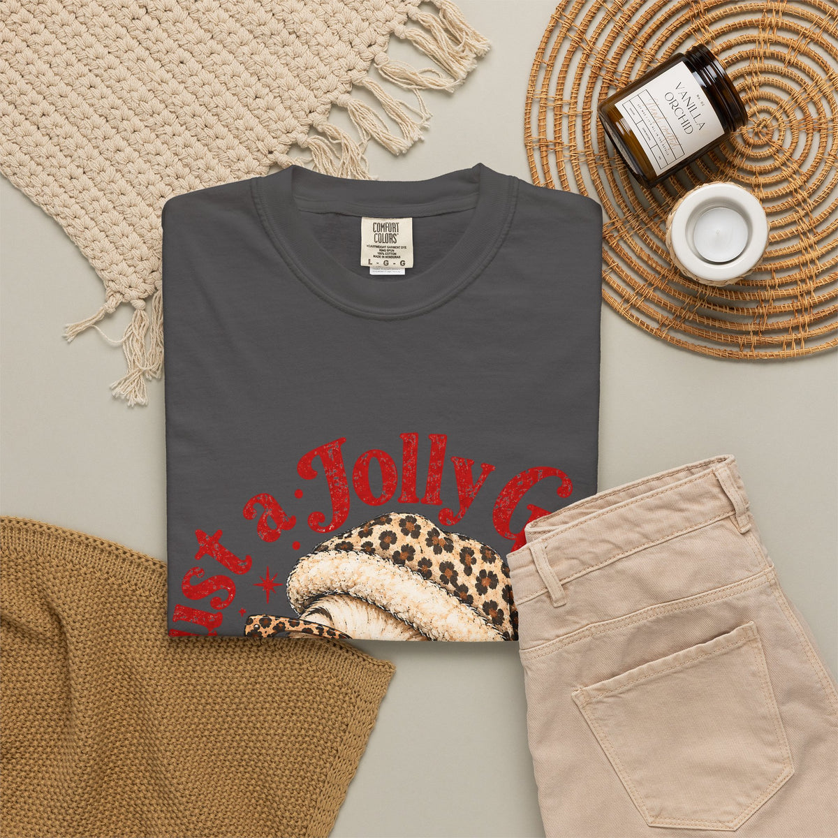 Jolly Goose Christmas Shirt, Funny Christmas Goose Tee, Leopard Santa Goose Shirt, Goose Lover Gift, Retro Holiday T-Shirt