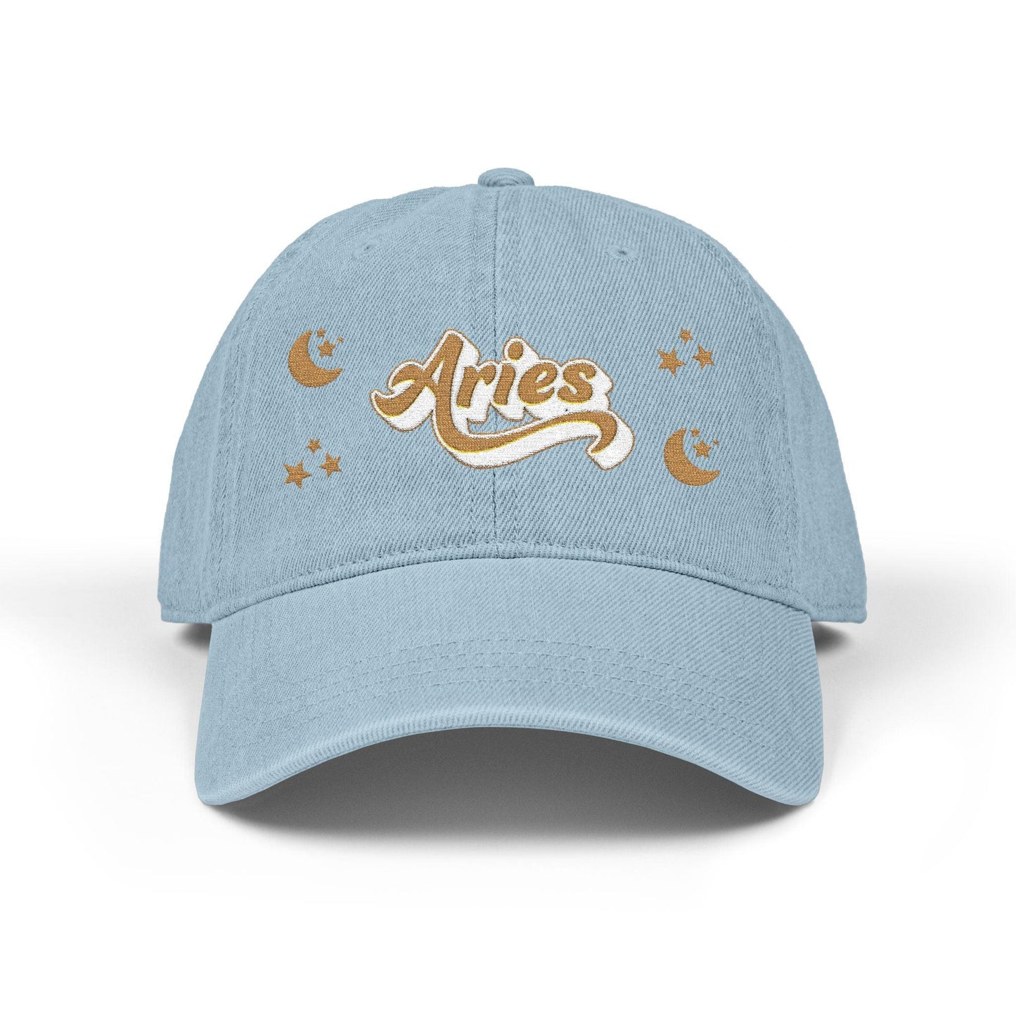 'Aries' Denim Embroidered Cap