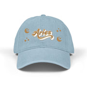 'Aries' Denim Embroidered Cap