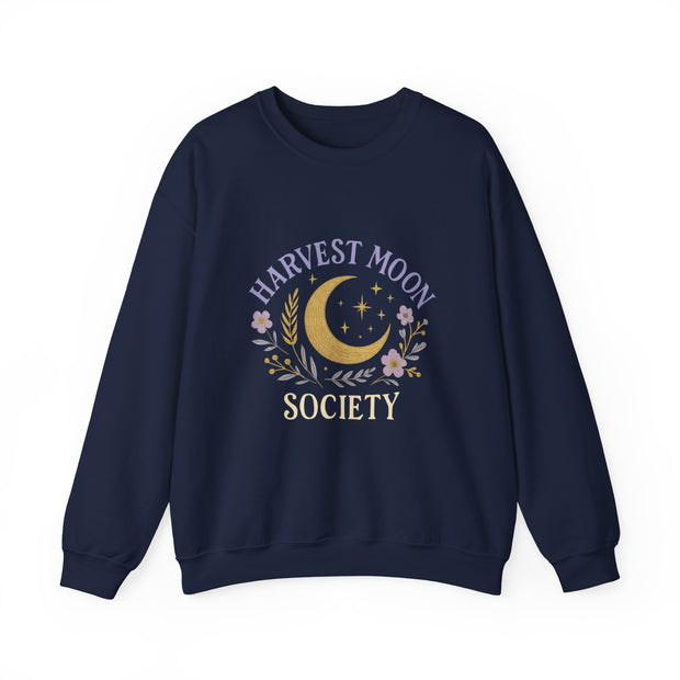 Harvest Moon Society Crewneck Sweatshirt, Cozy Autumn Sweatshirt, Unisex Fall Apparel, Moon Phase Gift, Seasonal Fashion