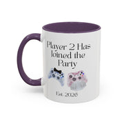 'Player 2 Has Joined The Party' 'Est. 2026' Accent Coffee Mug