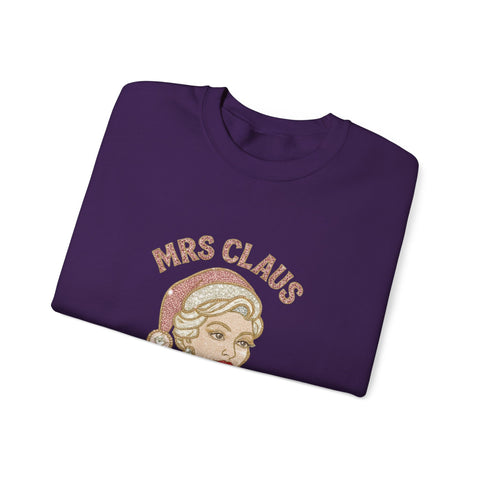 Mrs Claus Glam Squad Sweatshirt | Retro Mrs. Claus Illustration, Christmas Holiday Crewneck