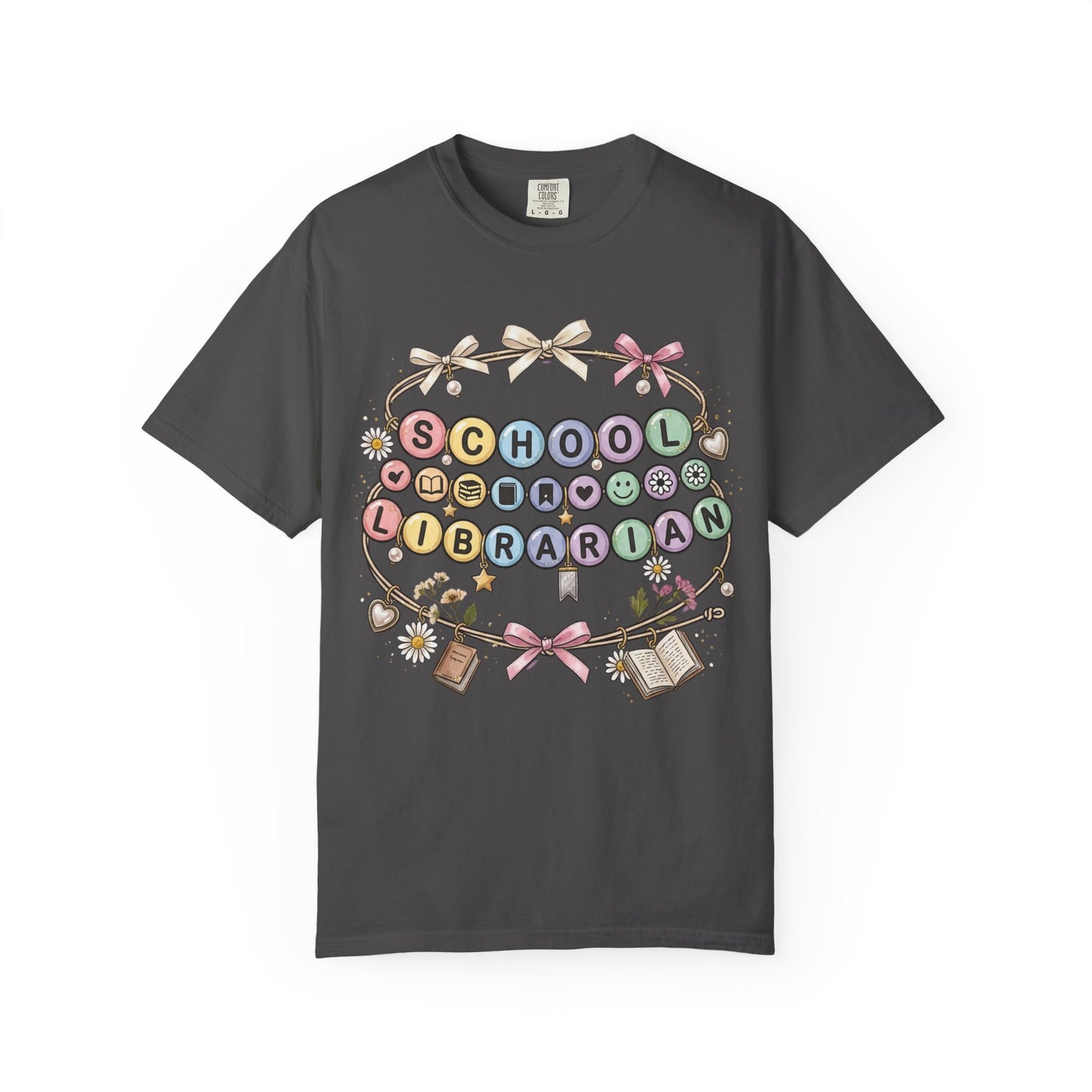 School Librarian Keys Beads T-Shirt, Librarian Graphic Tee, Library Media Specialist Shirt, Book Lover Teacher Gift, Back to School Tee
