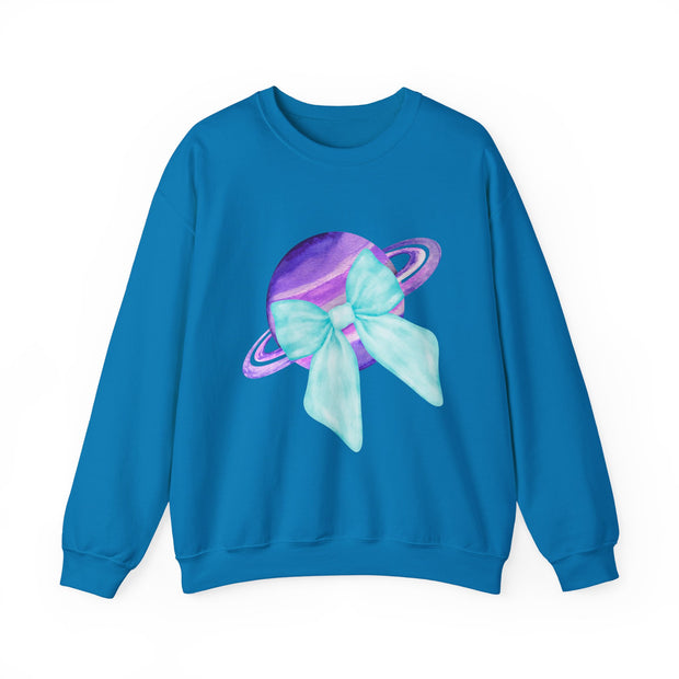 Purple Saturn Wrapped In A Bow Sweatshirt