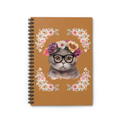Geeky Goodess Dark Gray Cat Spiral Notebook