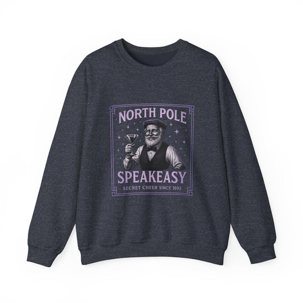 North Pole Speakeasy Crewneck Sweatshirt | Cozy Holiday Gift | Winter Wear | Christmas Sweatshirt | Unisex Comfy Apparel