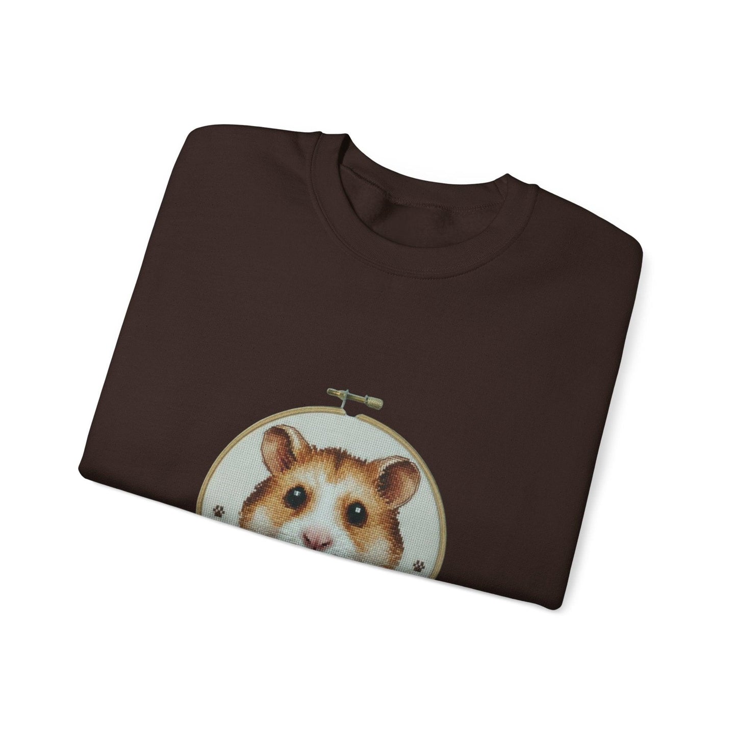 Hamster Portrait Sweatshirt | Embroidery Hoop Floral Frame