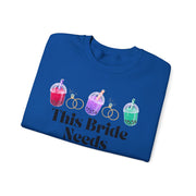 'This Bride Needs Boba' Unisex Crewneck Sweatshirt