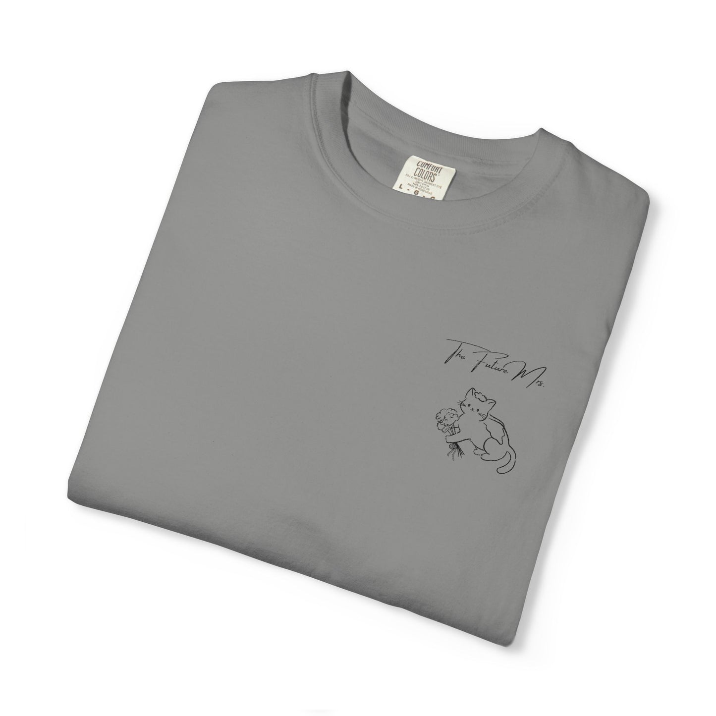 The Future Mrs Shirt, Cat Bride Embroidered Tee, Minimalist Bridal Shower Shirt, Coquette Wedding Tee, Future Wife Shirt
