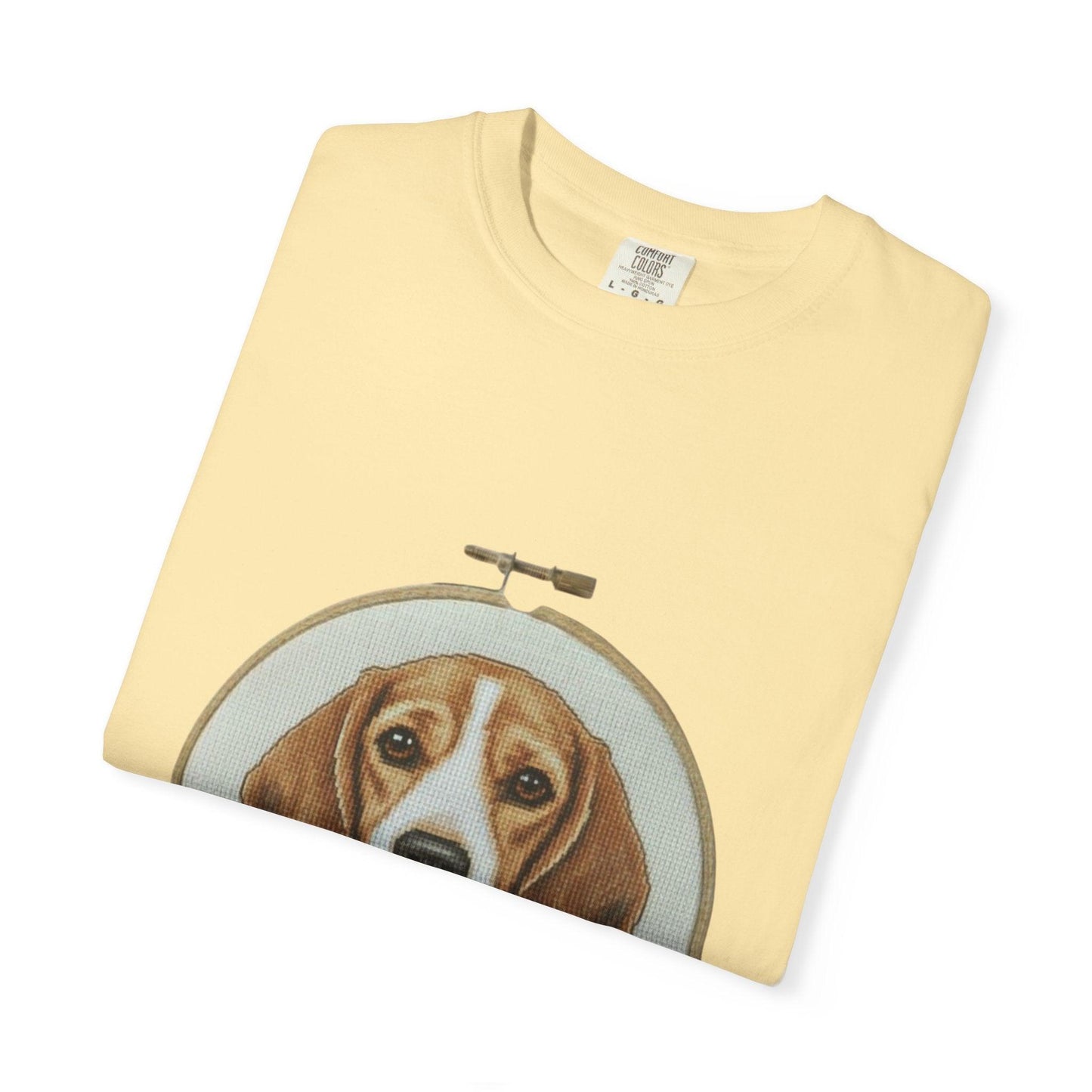 Beagle Portrait Embroidery Hoop T-shirt | Dog Art Tee