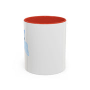 Blue Saturn Wrapped In A Blue Bow Accent Coffee Mug