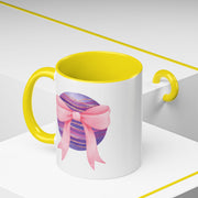 Pink/Purple Planet Wrapped In A Bow Accent Coffee Mug