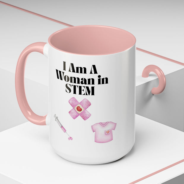 'I Am A Woman In STEM' Nurse Accent Coffee Mug