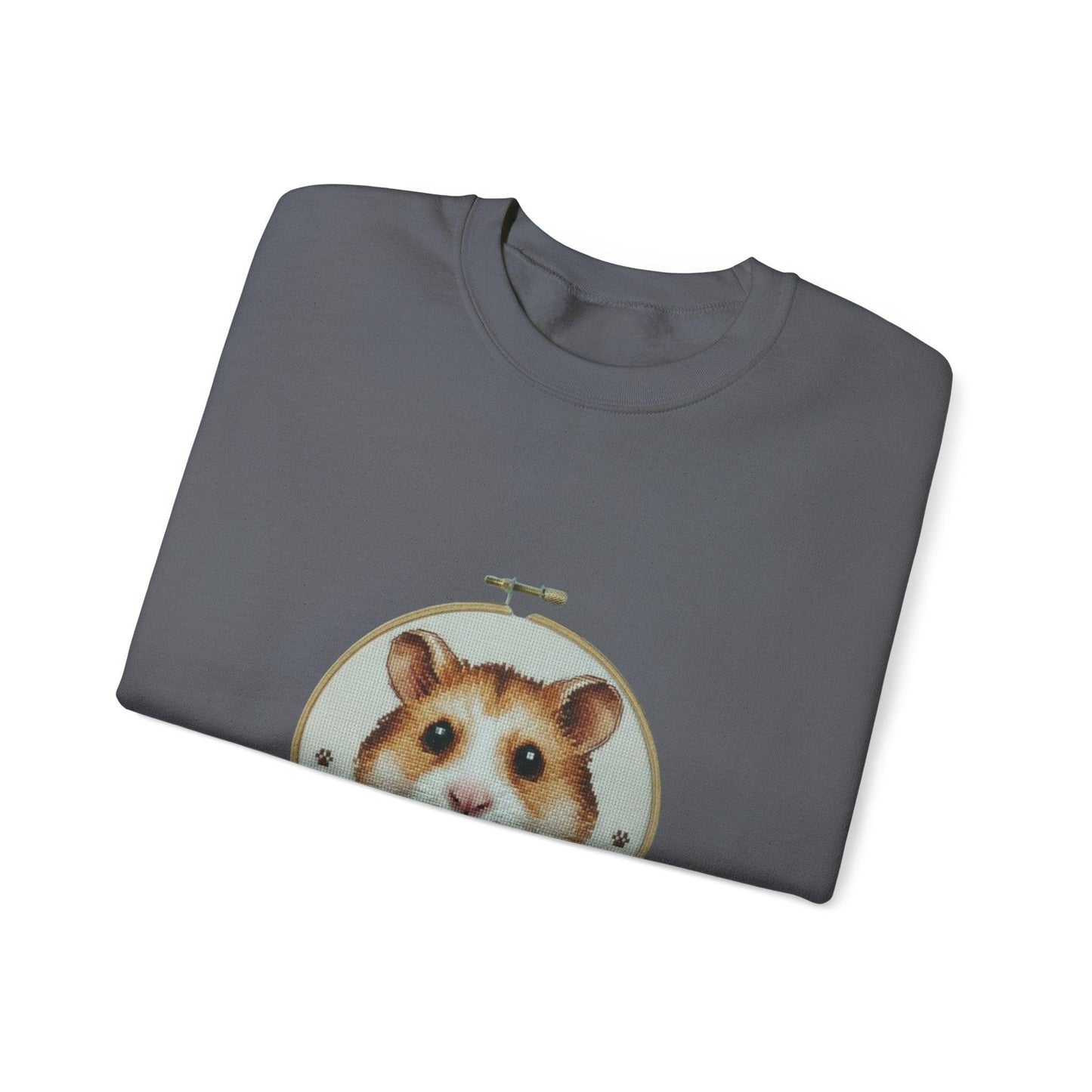 Hamster Portrait Sweatshirt | Embroidery Hoop Floral Frame