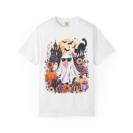Cute Sunglasses Ghost Halloween T-shirt | Pumpkin, Black Cat, Haunted House