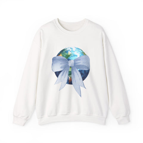 Earth Wrapped In A Bow Unisex Crewneck Sweatshirt