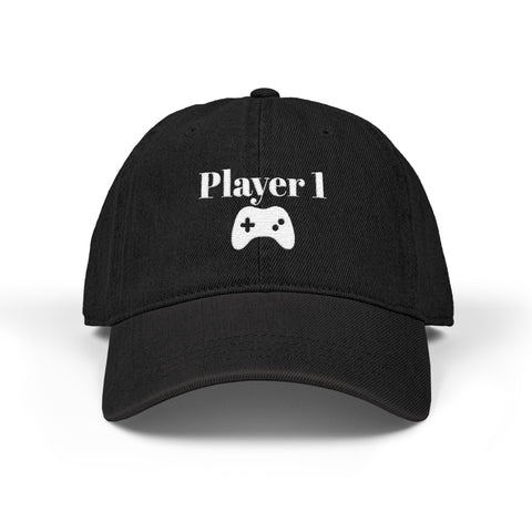 'Player 1' Denim Embroidered Cap