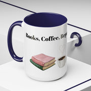 'Books, Coffee, Repeat' Accent Coffee Mug