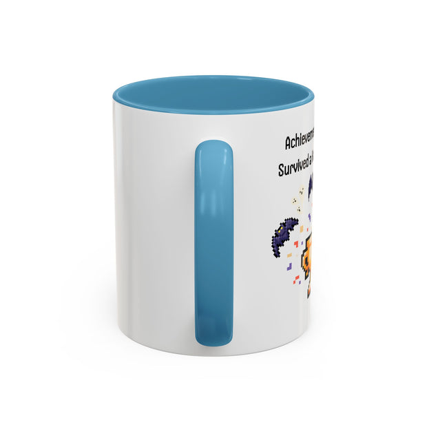 'Achievement Unlocked: Survived A Haunted House' Accent Coffee Mug