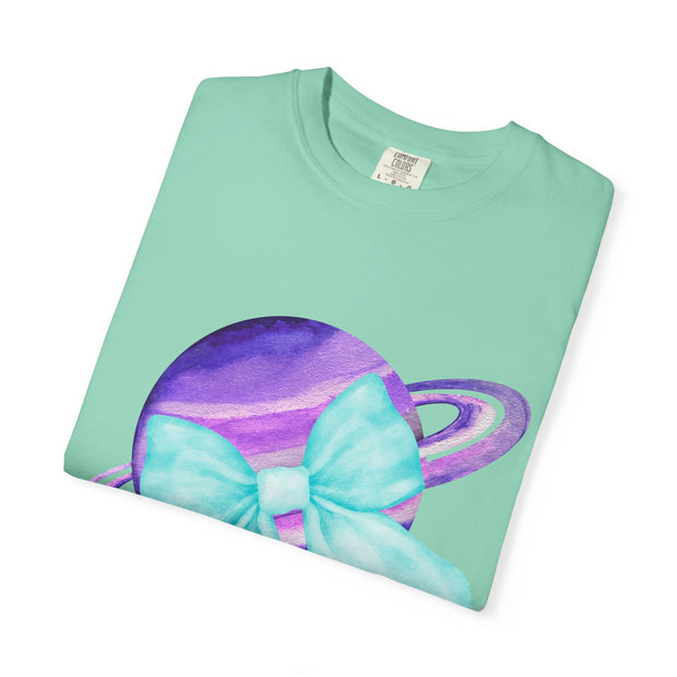 Purple Saturn Wrapped In Bow Unisex T-Shirt
