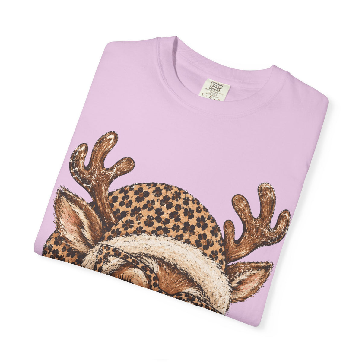 Leopard Reindeer Christmas Shirt, Retro Reindeer Tee, Cheetah Print Holiday Shirt, Cute Christmas T-Shirt, Reindeer Gift for Her
