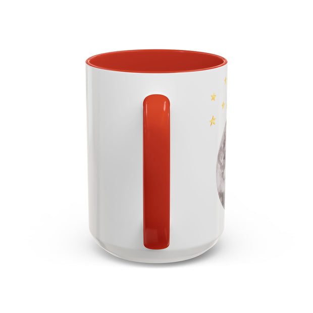 Astronaut Flying To The Moon Accent Coffee Mug