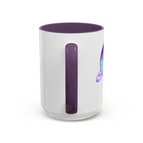 Purple Saturn Wrapped In A Bow Accent Coffee Mug