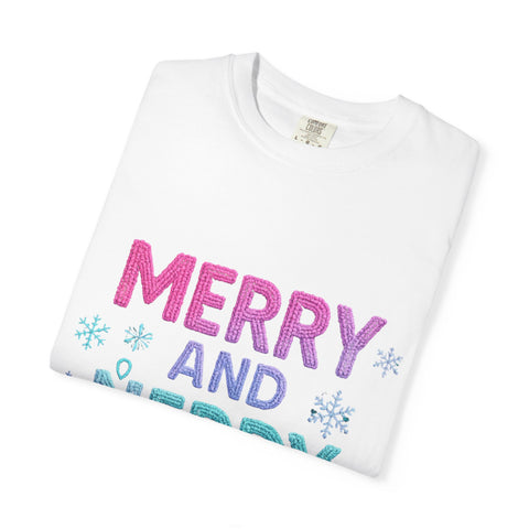 Merry and Nerdy T-Shirt, Unisex Gamer Tee, Holiday Gaming Shirt, Fun Christmas Apparel, Gift for Nerds, Cozy Casual Style