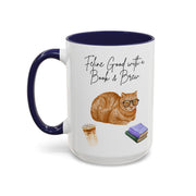 'Feline Good With A Book & Brew' Accent Coffee Mug