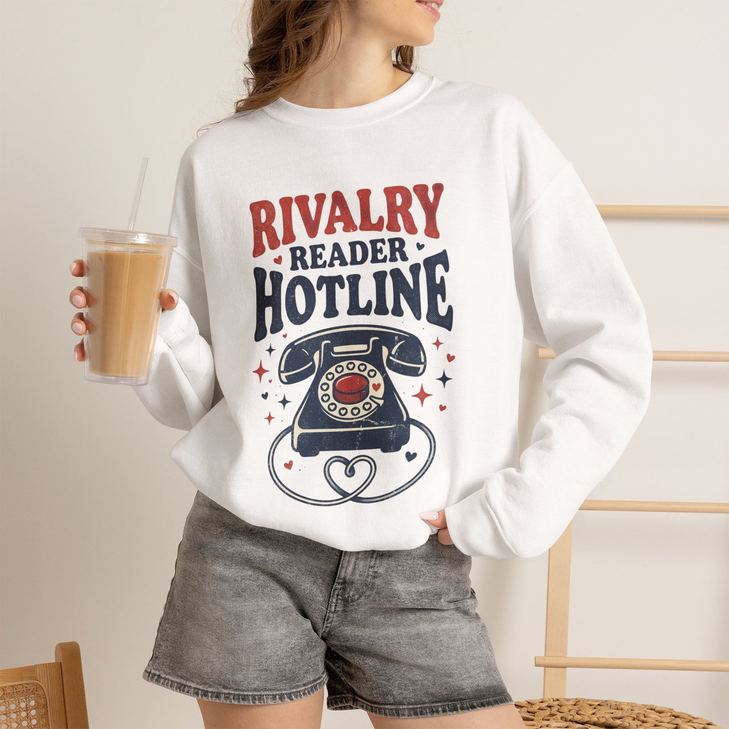 Rivalry Reader Hotline Sweatshirt, Hockey Romance Booktok Crewneck, Sports Romance Reader Pullover