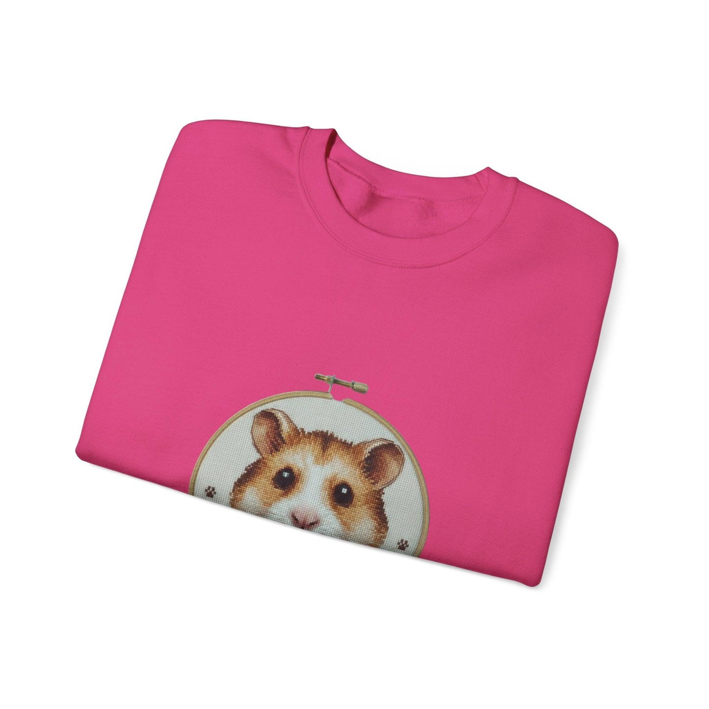 Hamster Portrait Sweatshirt | Embroidery Hoop Floral Frame