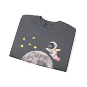 Astronaut Flying To The Moon Unisex Crewneck Sweatshirt