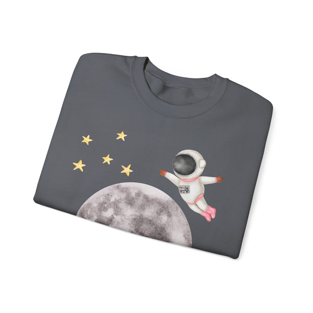 Astronaut Flying To The Moon Unisex Crewneck Sweatshirt