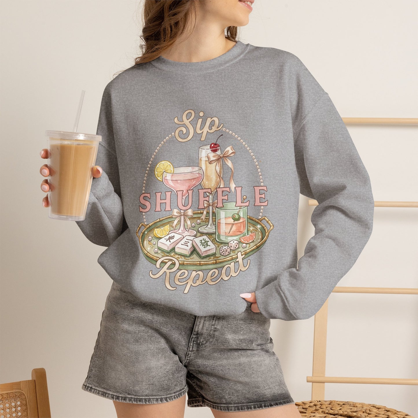 Mahjong Girls Night Crewneck Sweatshirt | Mahjong Tiles, Pastel Cozy Club