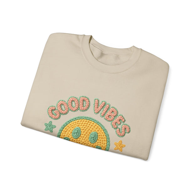 Good Vibes Crewneck Sweatshirt, Cozy Unisex Sweatshirt, Happy Apparel Gift, Positive Energy Fashion, Comfortable Casual Wear, Trendy [...]