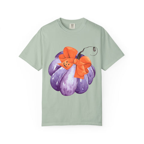 Purple Pumpkin Wrapped In A Bow Unisex T-Shirt