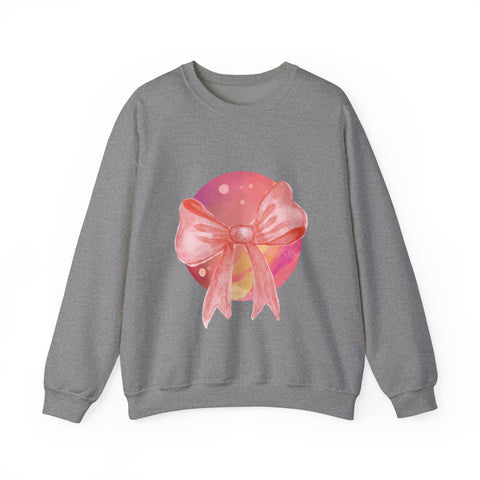 Pink/Yellow Planet Wrapped In A Bow Unisex Crewneck Sweatshirt