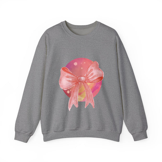Pink/Yellow Planet Wrapped In A Bow Unisex Crewneck Sweatshirt