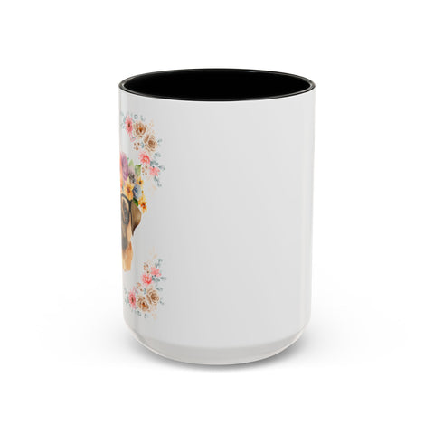 Geeky Goddess Pug Accent Coffee Mug