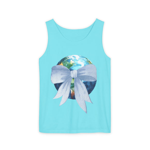Earth Wrapped In Bow Unisex Tank Top