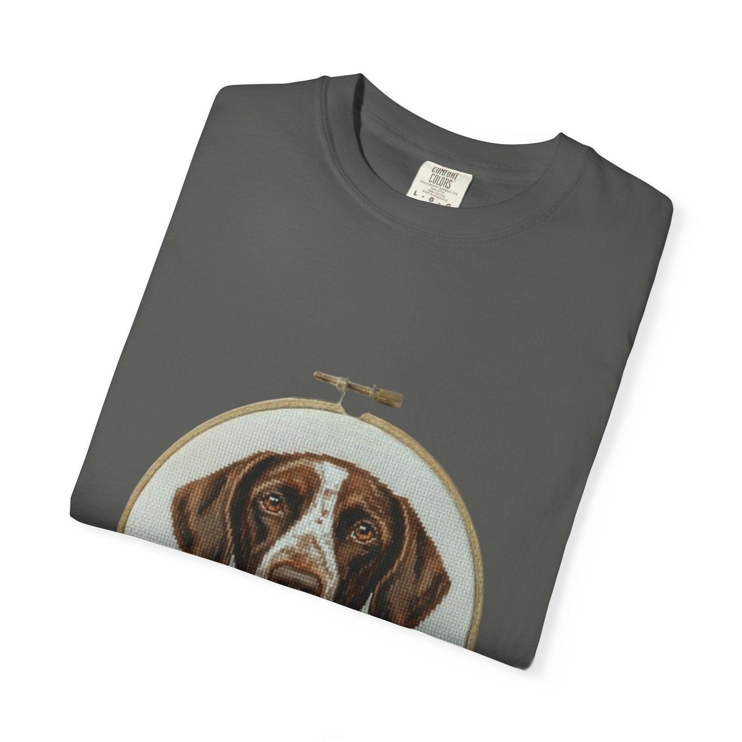 German Shorthaired Pointer Portrait T-Shirt | Embroidery Hoop Dog Art