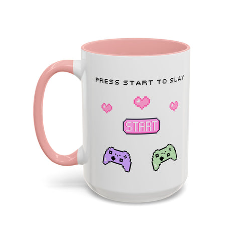 'Press Start To Slay' Accent Coffee Mug