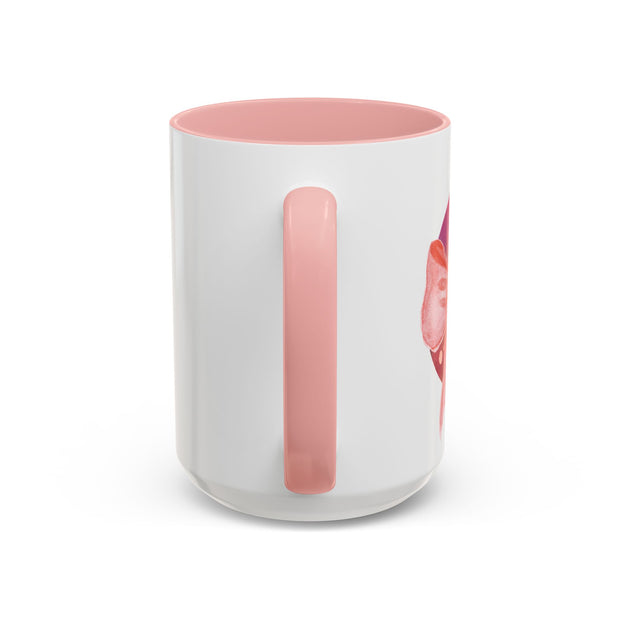 Pink/Yellow Planet Wrapped In A Bow Accent Coffee Mug