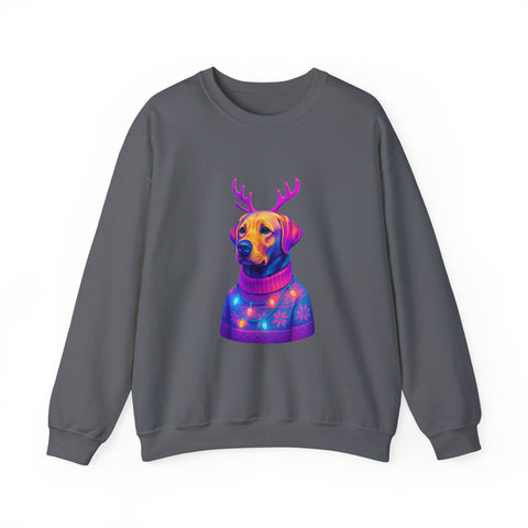 Neon Labrador Reindeer Sweater Sweatshirt | Colorful Dog Christmas Crewneck