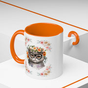 Geeky Goddess Gray Cat Accent Coffee Mug