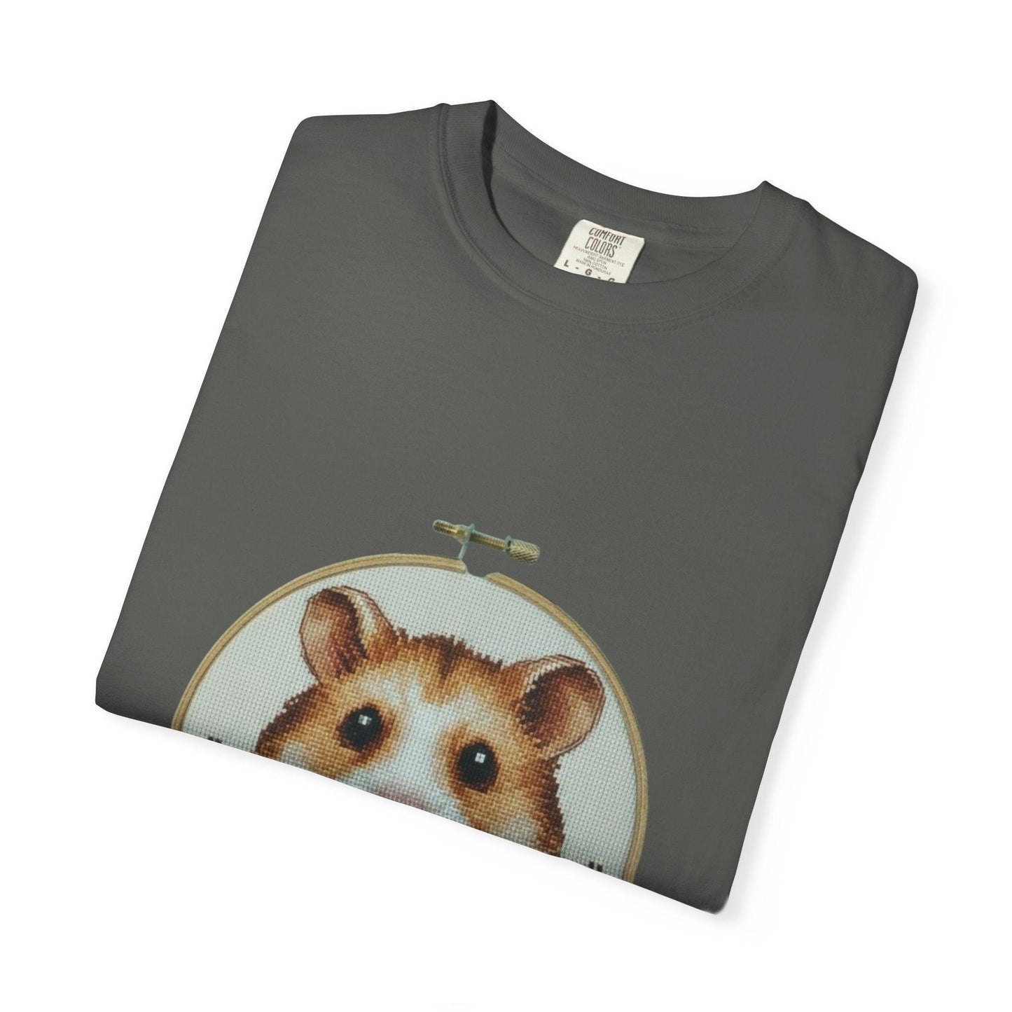 Hamster Portrait Embroidery Hoop T-shirt | Cute Small Pet Illustration