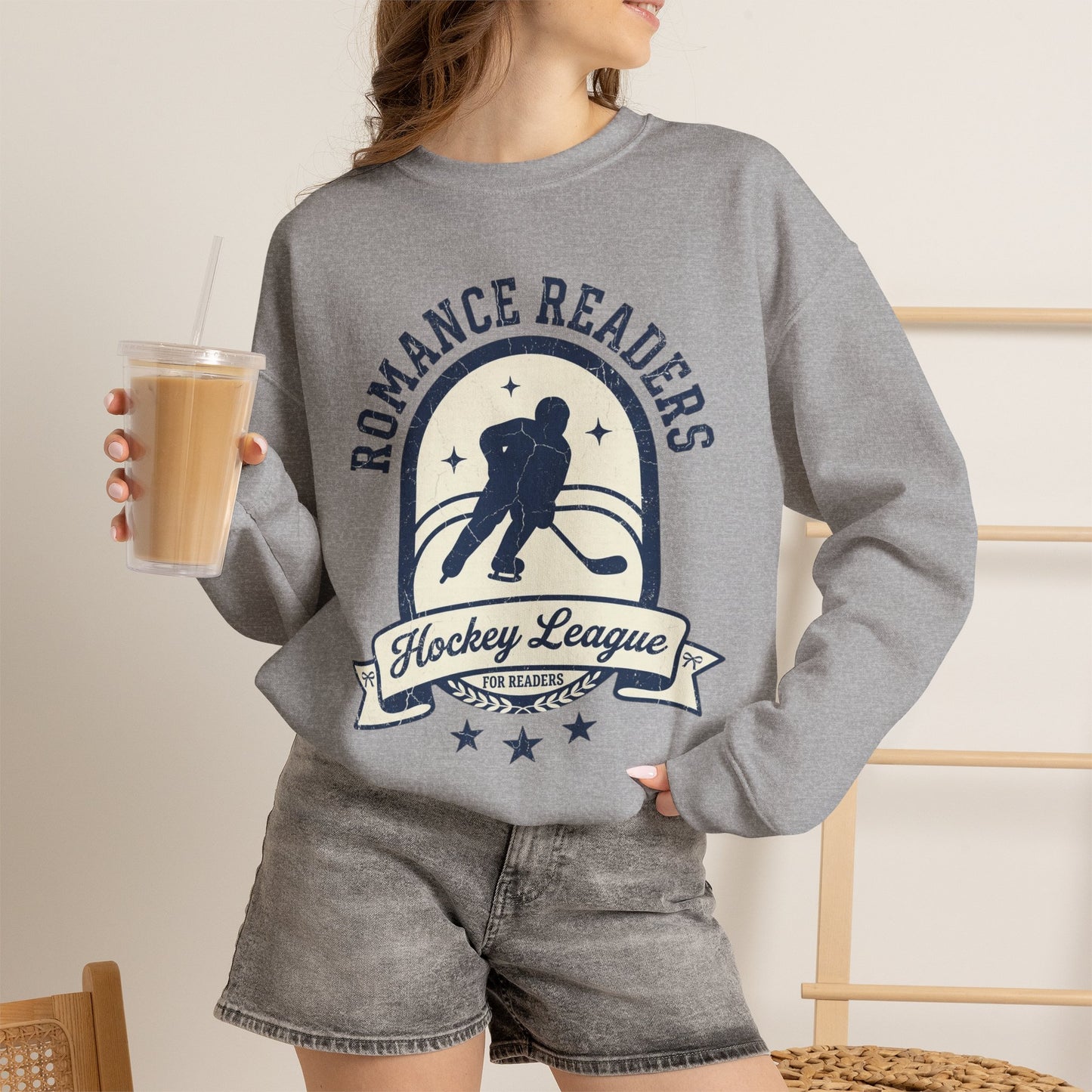 Romance Readers Hockey League Sweatshirt, Hockey Romance Booktok Crewneck, Sports Romance Reader Pullover