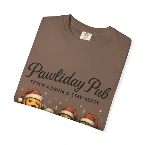 Pawdility Pub Holiday T-Shirt, Dog Lover Gift, Festive Pet Apparel, Cute Animal Tee, Merry Christmas Shirt, Pet-Themed Tee