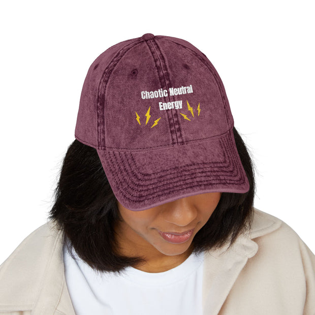 'Chaotic Neutral Energy' Vintage Embroidered Cap