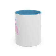 Blue Saturn Wrapped In A Pink Bow Accent Coffee Mug